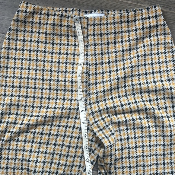 Urban Outfitters |Cara High-Waisted Kick Flare Pant Yellow Checkered Size Medium - Picture 8 of 12